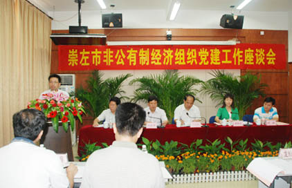 崇左市非公有制經(jīng)濟(jì)組織黨建工作座談會現(xiàn)場